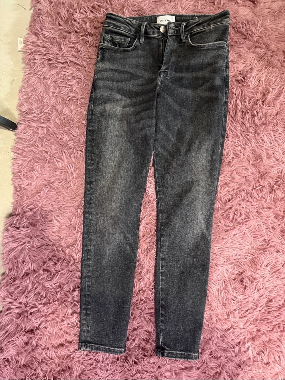 Frame Denim Women's Washed Black Skinny Jeans